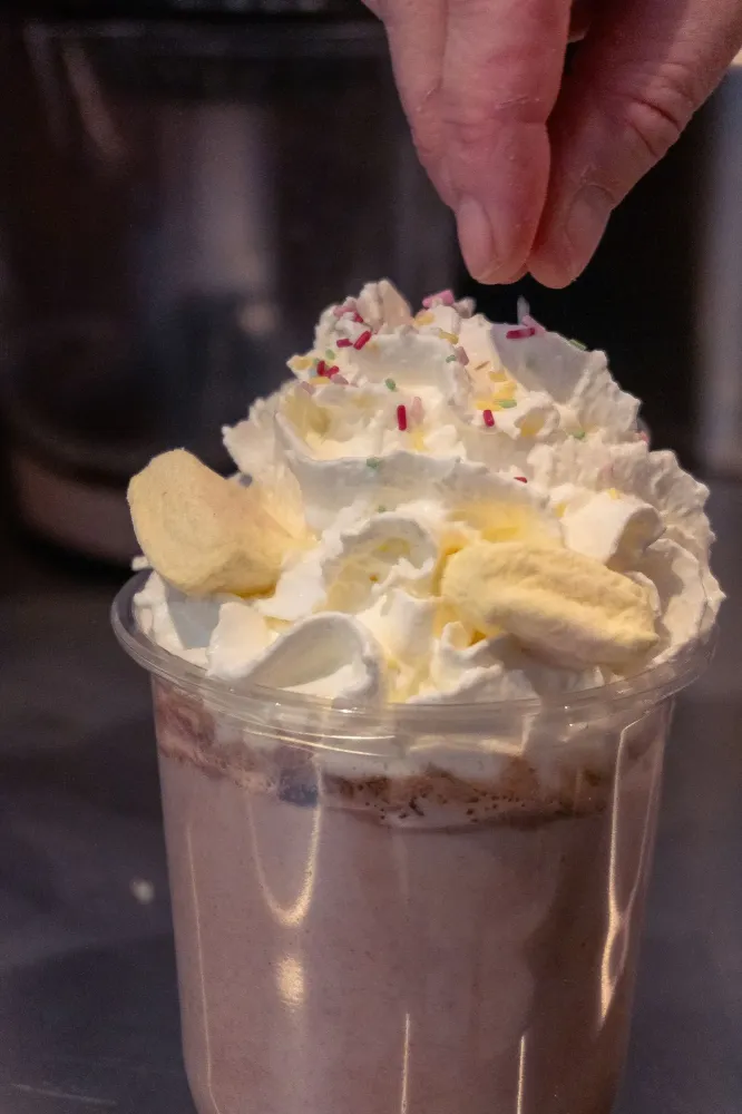 préparation de chocolat chaud